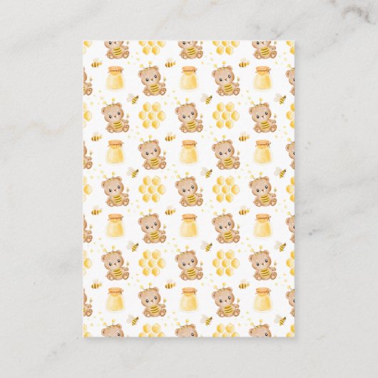Verzoek om Baby shower van honing-Beer Informatiekaartje (Achterkant)