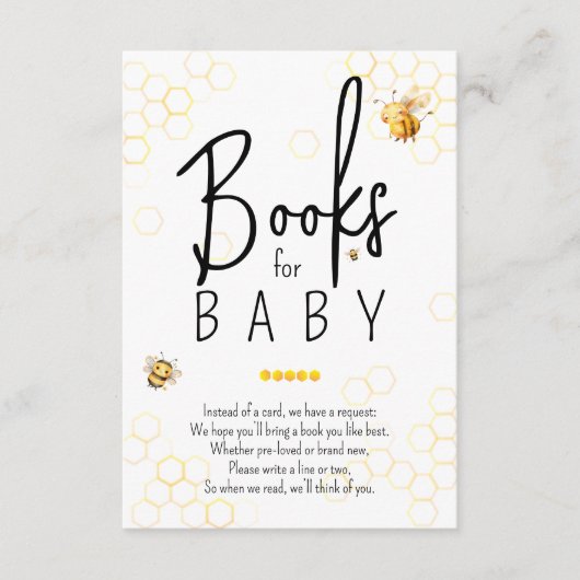 Verzoek om Baby shower van honingbijen Informatiekaartje (Voorkant)