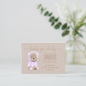 Verzoek om Baby shower van Lavender Teddy Bear Informatiekaartje (Staand voorkant)