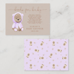 Verzoek om Baby shower van Lavender Teddy Bear Informatiekaartje
