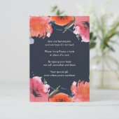 Verzoek om Baby shower  van Navy Waterverf Informatiekaartje (Staand voorkant)