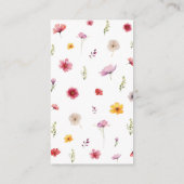 Verzoek om Baby shower van wilde bloemen Informatiekaartje (Achterkant)