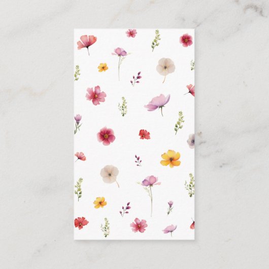 Verzoek om Baby shower van wilde bloemen Informatiekaartje (Achterkant)