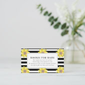 Verzoek om Baby shower van zonnebloem Black Stripe Informatiekaartje (Staand voorkant)