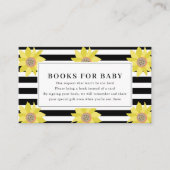 Verzoek om Baby shower van zonnebloem Black Stripe Informatiekaartje (Voorkant)