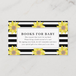 Verzoek om Baby shower van zonnebloem Black Stripe Informatiekaartje