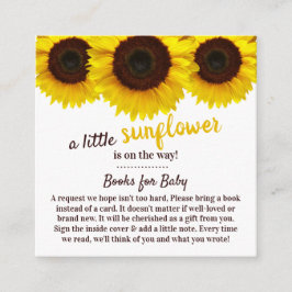 Verzoek om Baby shower van zonnebloempitten Informatiekaartje