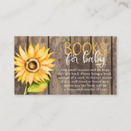 Verzoek om Baby shower van zonnebloempitten Informatiekaartje