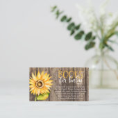 Verzoek om Baby shower van zonnebloempitten Informatiekaartje (Staand voorkant)