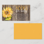 Verzoek om Baby shower van zonnebloempitten Informatiekaartje (Voorkant / Achterkant)