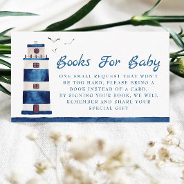 Verzoek om Baby shower waterverf vuurtoren Informatiekaartje