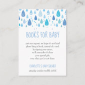 Verzoek om babyboek baby shower met babyblauwe reg informatiekaartje (Voorkant)