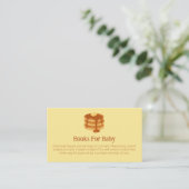 Verzoek om babyboek bij brunch-thema baby shower informatiekaartje (Staand voorkant)