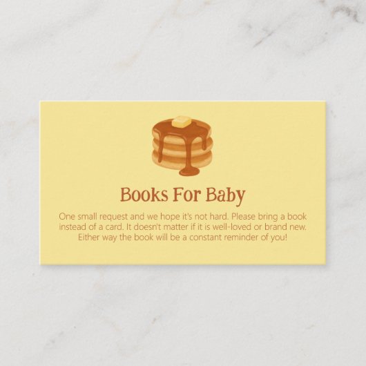 Verzoek om babyboek bij brunch-thema baby shower informatiekaartje (Voorkant)