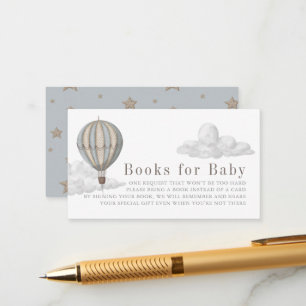 Verzoek om babyboek voor Blue Hot Air Balloon Baby Informatiekaartje