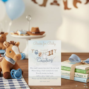 Verzoek om babyboek voor Little Cowboy Western Bab Informatiekaartje