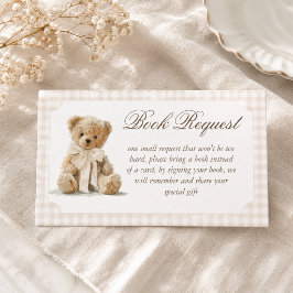 Verzoek om babyboek voor Vintage Teddy Bear Baby S Informatiekaartje