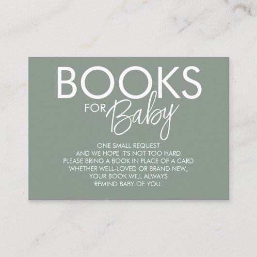 Verzoek om Boho Sage Green Book Informatiekaartje (Voorkant)