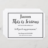 Verzoek om bruidsjonker Dit is een serieuze naamop Kaart (Voorkant / Achterkant)