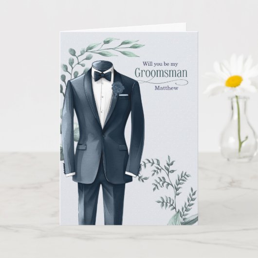 Verzoek om bruidsjonker Huwelijksattendant Blauwe Kaart (Kleine Plant)