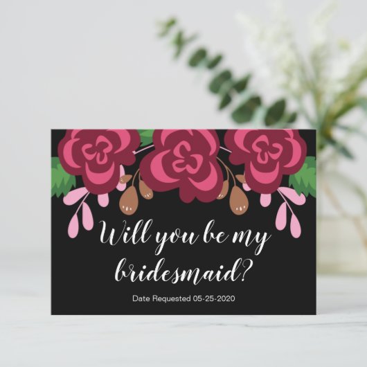 Verzoek om bruidsmeisje te zijn Wil je modern Kaart (Staand voorkant)