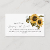 Verzoek om bruiloftsrecept gele bloemen informatiekaartje (Voorkant)