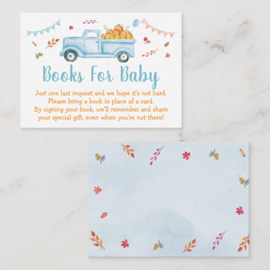 Verzoek om een Baby shower met kleine pompoenen Informatiekaartje (Voorkant / Achterkant)