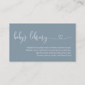 Verzoek om een babyblauw boek - Uitnodiging tot Ba Informatiekaartje (Voorkant)