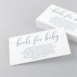 Verzoek om een babyblauw boek - Uitnodiging tot Ba Informatiekaartje<br><div class="desc">Eenvoudige elegantie. Mooie kalligrafie in babyblauw. De perfecte achtergrond voor uw baby shower uitnodigt tussenvoegsel,  die om boeken in plaats van kaarten voor de snel-aan-zijn goed-gelezen baby onderweg vraagt.</div>