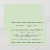 Verzoek om een groen Baby shower Boek Informatiekaartje (Voorkant / Achterkant)