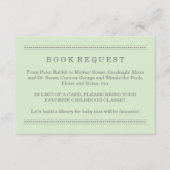 Verzoek om een groen Baby shower Boek Informatiekaartje (Voorkant)