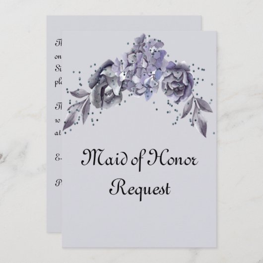 Verzoek om een Maid of Honor Slate Blue Series (Voorkant / Achterkant)