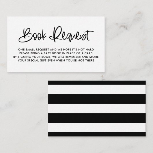Verzoek om een modern, zwart calligrafisch boek informatiekaartje (Voorkant / Achterkant)