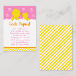 Verzoek om een roze boek met rubberdeklare gele en informatiekaartje
