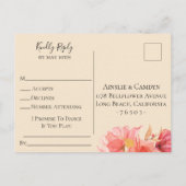 Verzoek om een Song Song-verbinding met Wispy Flor Uitnodiging Briefkaart (Achterkant)