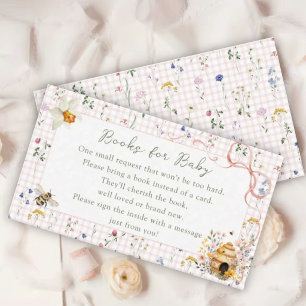 Verzoek om een vintage 'Mommy to Bee' baby shower- Informatiekaartje
