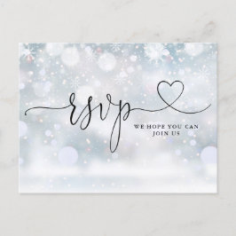 Verzoek om Hart Script Winter Sneeuwvlokken Lied Uitnodiging Briefkaart