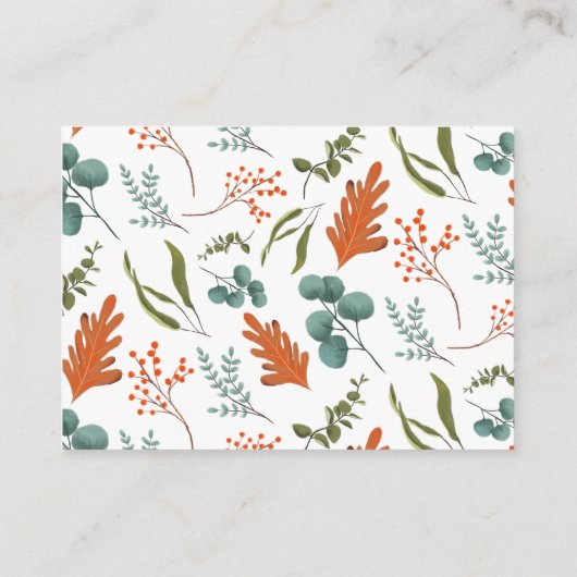 Verzoek om herfstblauwe pompoen babyshowerboek informatiekaartje (Achterkant)