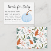 Verzoek om herfstblauwe pompoen babyshowerboek informatiekaartje (Voorkant / Achterkant)