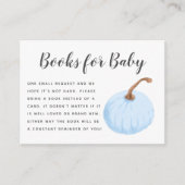 Verzoek om herfstblauwe pompoen babyshowerboek informatiekaartje (Voorkant)