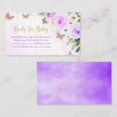 Verzoek om het Baby shower Boek Lavender Floral Bu Informatiekaartje (Voorkant / Achterkant)