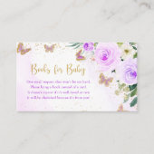 Verzoek om het Baby shower Boek Lavender Floral Bu Informatiekaartje (Voorkant)