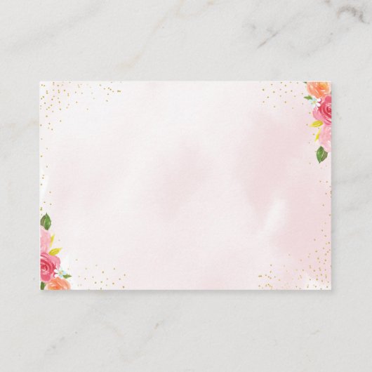 Verzoek om het Baby shower Tea Party Pink Gold Informatiekaartje (Achterkant)