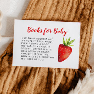 Verzoek om het Baby shower van aardbeienboekje Informatiekaartje
