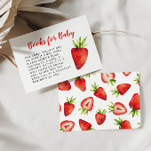 Verzoek om het Baby shower van aardbeienboekje Informatiekaartje