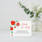 Verzoek om het Baby shower van aardbeienboekje Informatiekaartje (Staand voorkant)