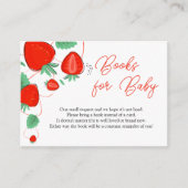 Verzoek om het Baby shower van aardbeienboekje Informatiekaartje (Voorkant)