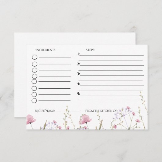 Verzoek om het recept voor vrijgezellenfeest van w informatiekaartje (Voorkant / Achterkant)