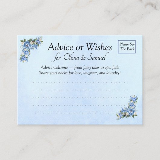 Verzoek om HuwelijksHints -  Advieskaart (Voorkant)