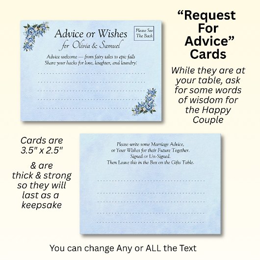 Verzoek om HuwelijksHints -  Advieskaart